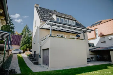 Ferienhaus Pfalzliebe, Gartenansicht