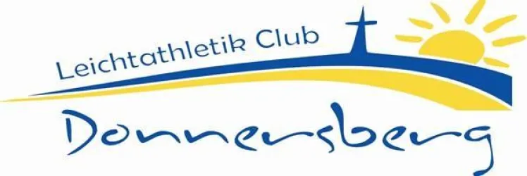Ein Logo des Leichtathletik Club Donnersberg. Es zeigt eine stilisierte Landschaft mit einer Sonne im Hintergrund.