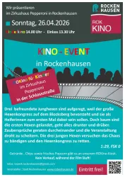Ein Kino-Event in Rockenhausen findet am 26. April 2026 statt. Der Eintritt ist kostenlos und es werden Snacks angeboten.