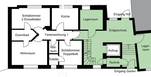 Grundriss Ferienwohnung 1 (© Fam. Hellinger)