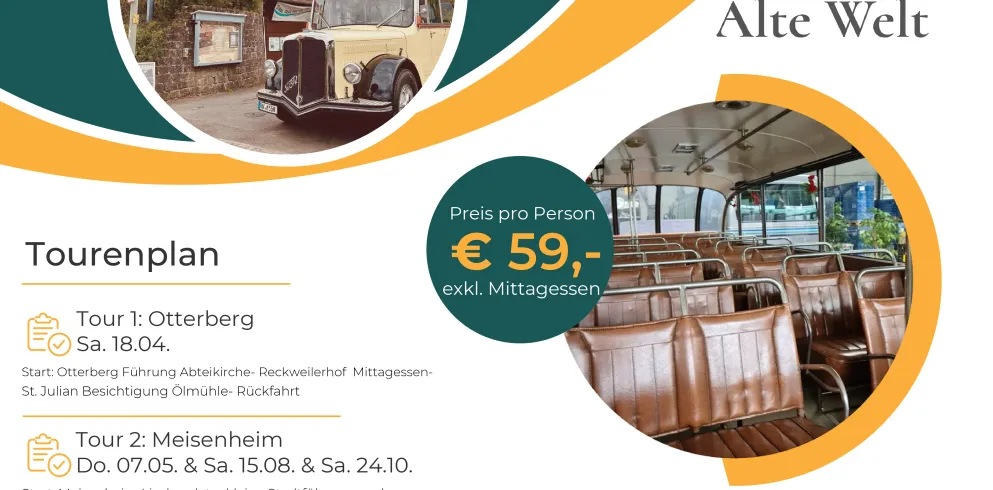 Alte Welt Bustouren - Termine 2026
