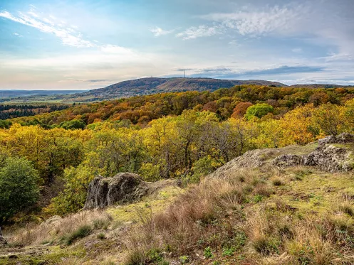 Drosselfels mit Blick auf den Donnersberg