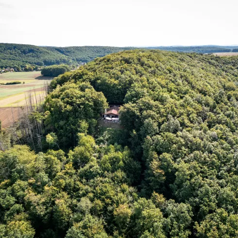 Blick auf die Hohlsteinhütte bei Imsbach