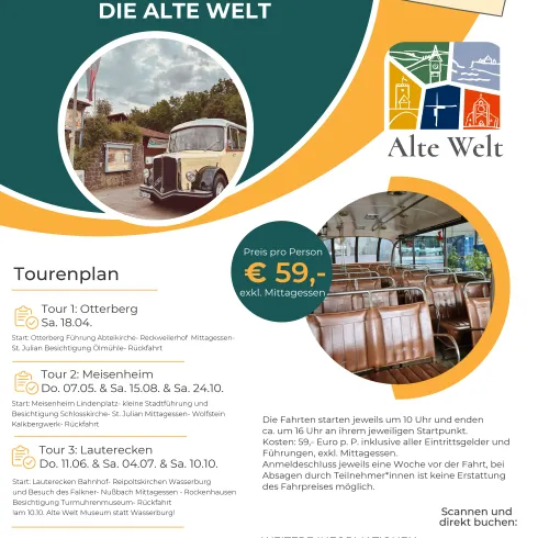 Alte Welt Bustouren - Termine 2026